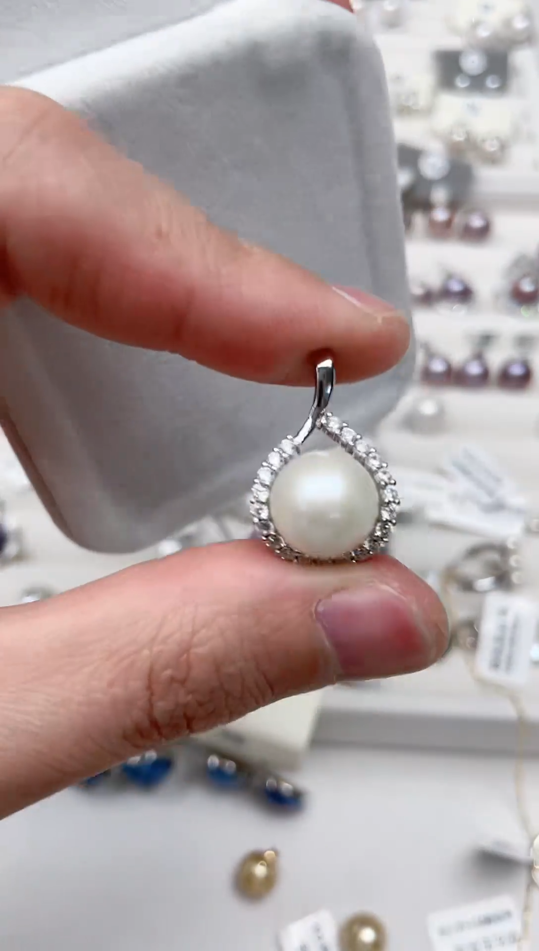 【闪购商品】淡水珍珠吊坠(不含链)银S925镶嵌吊坠