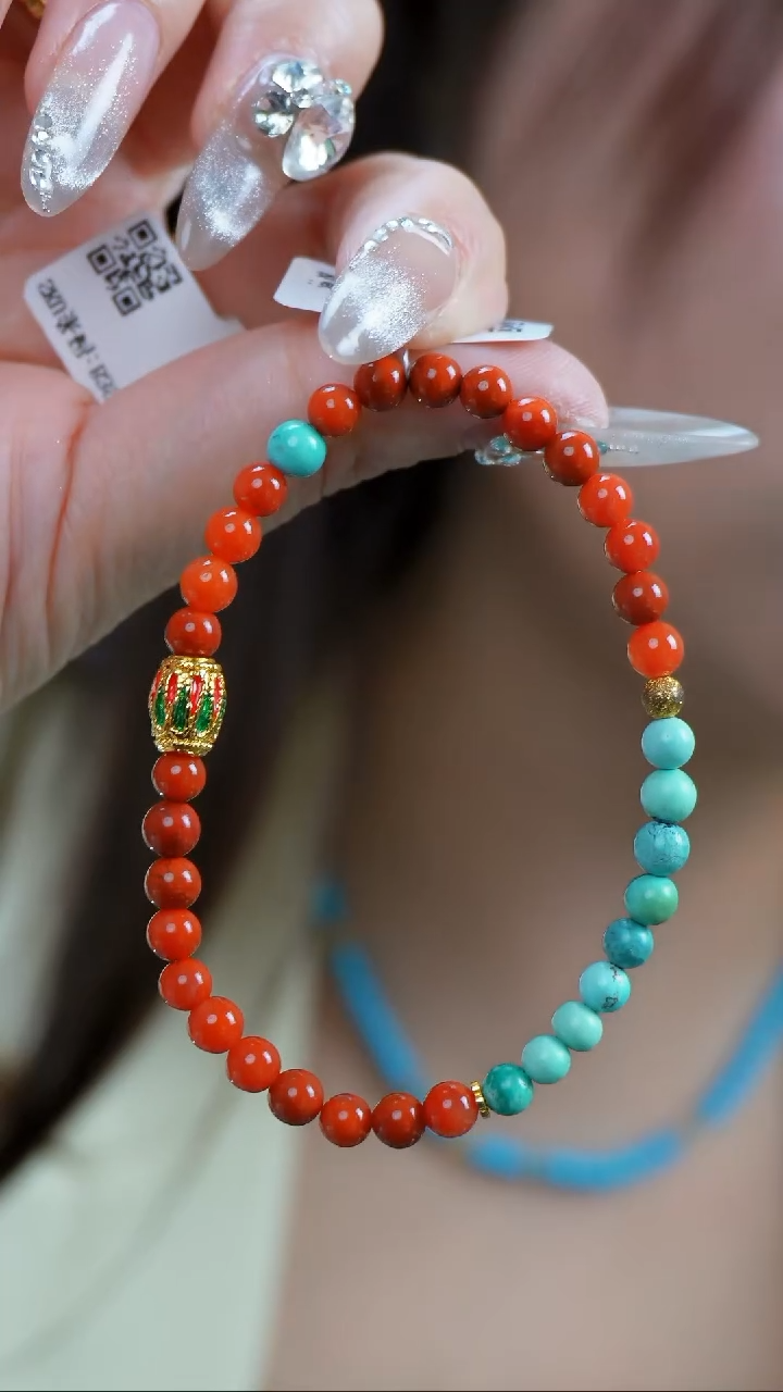 【闪购商品】绿松石手串银S925镶嵌发货一件