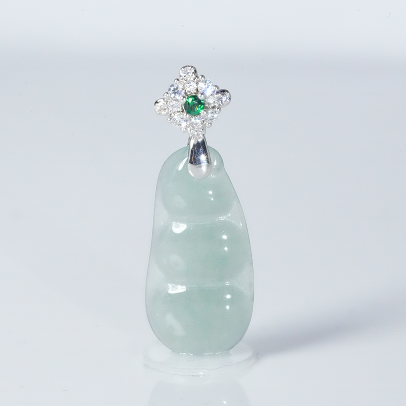 【小胖翡翠】天然翡翠豆子吊坠A货蓝水日常轻奢百搭款-多样性发1