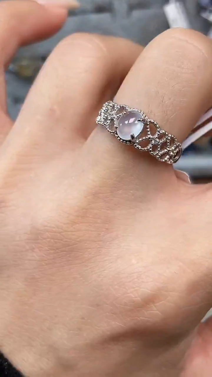 银S925镶嵌戒指翡翠6789