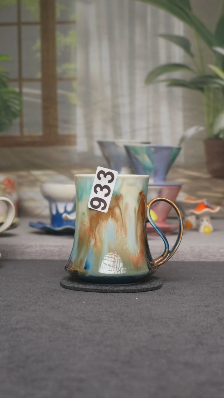 杯子陶933景德镇手工手创杯子 带冰裂纹