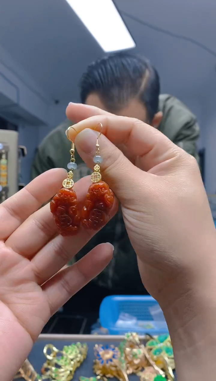 【闪购商品】翡翠耳饰合金246翡翠耳钩
