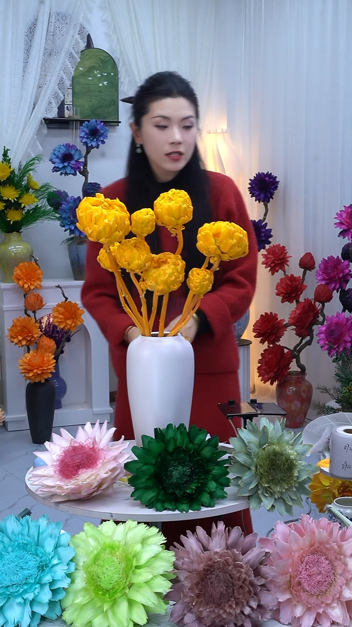 永生洋蓟橙色9头【叶片有伤】8906