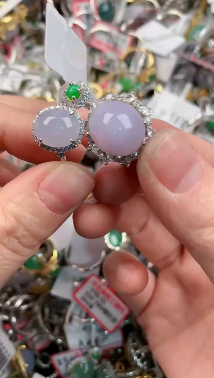 银S925镶嵌戒指翡翠777             8