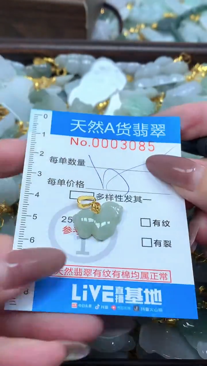 颈饰未镶嵌翡翠净货挂件-3085