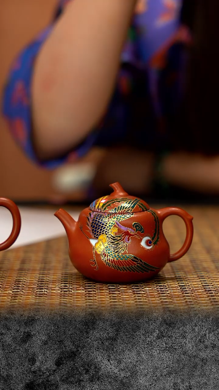 茶壶紫砂珐琅 凤凰 QMJ