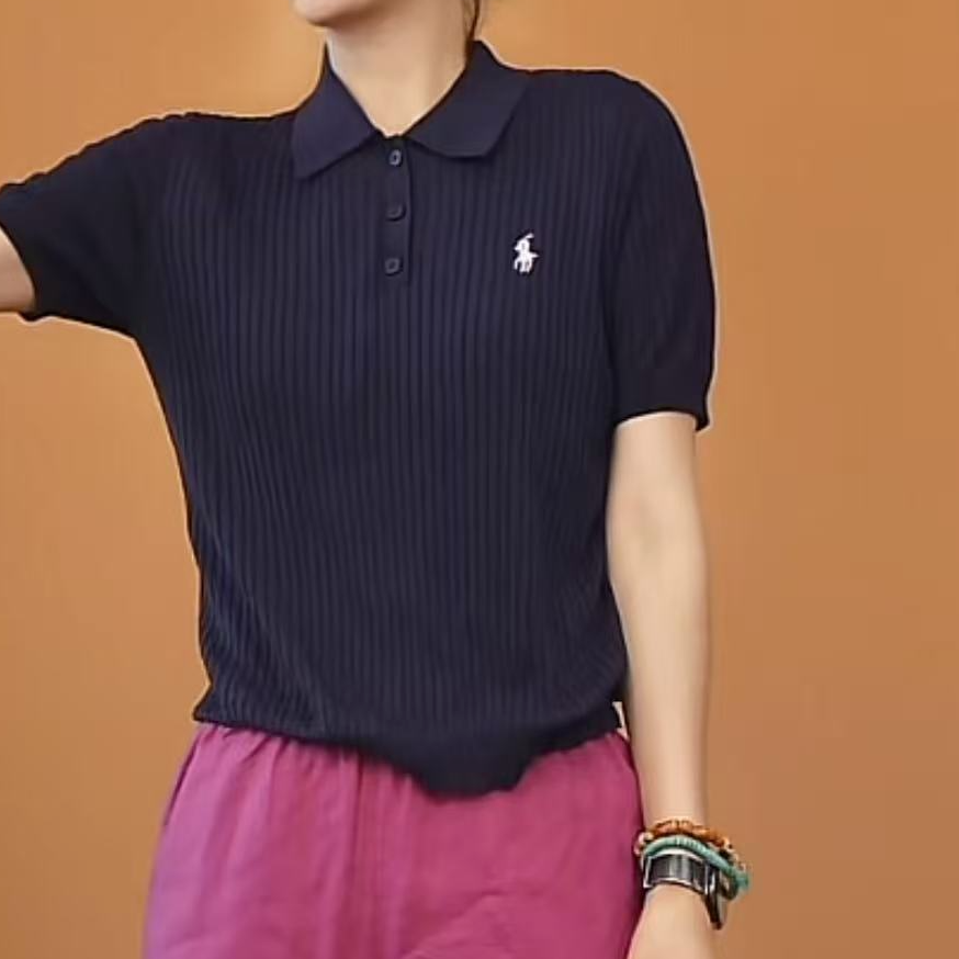 休闲POLO领 高品质短袖显瘦短款