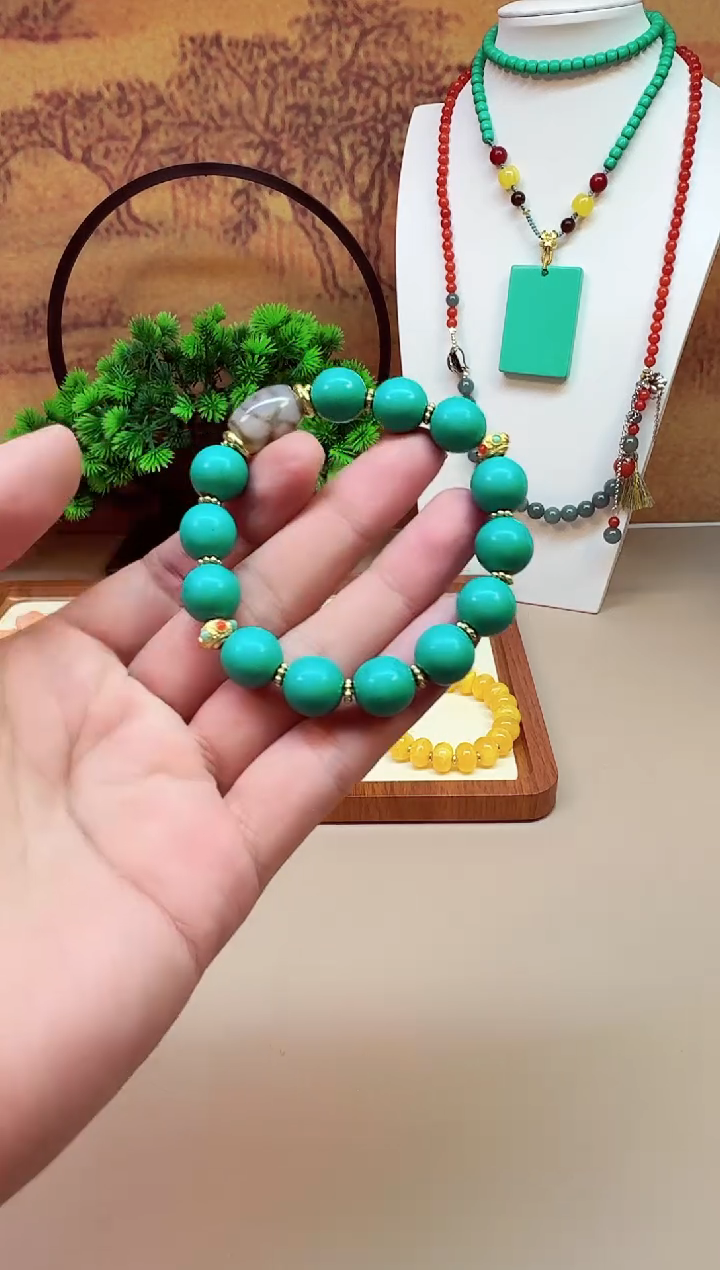 玛瑙/玉髓手链14K金镶嵌S467