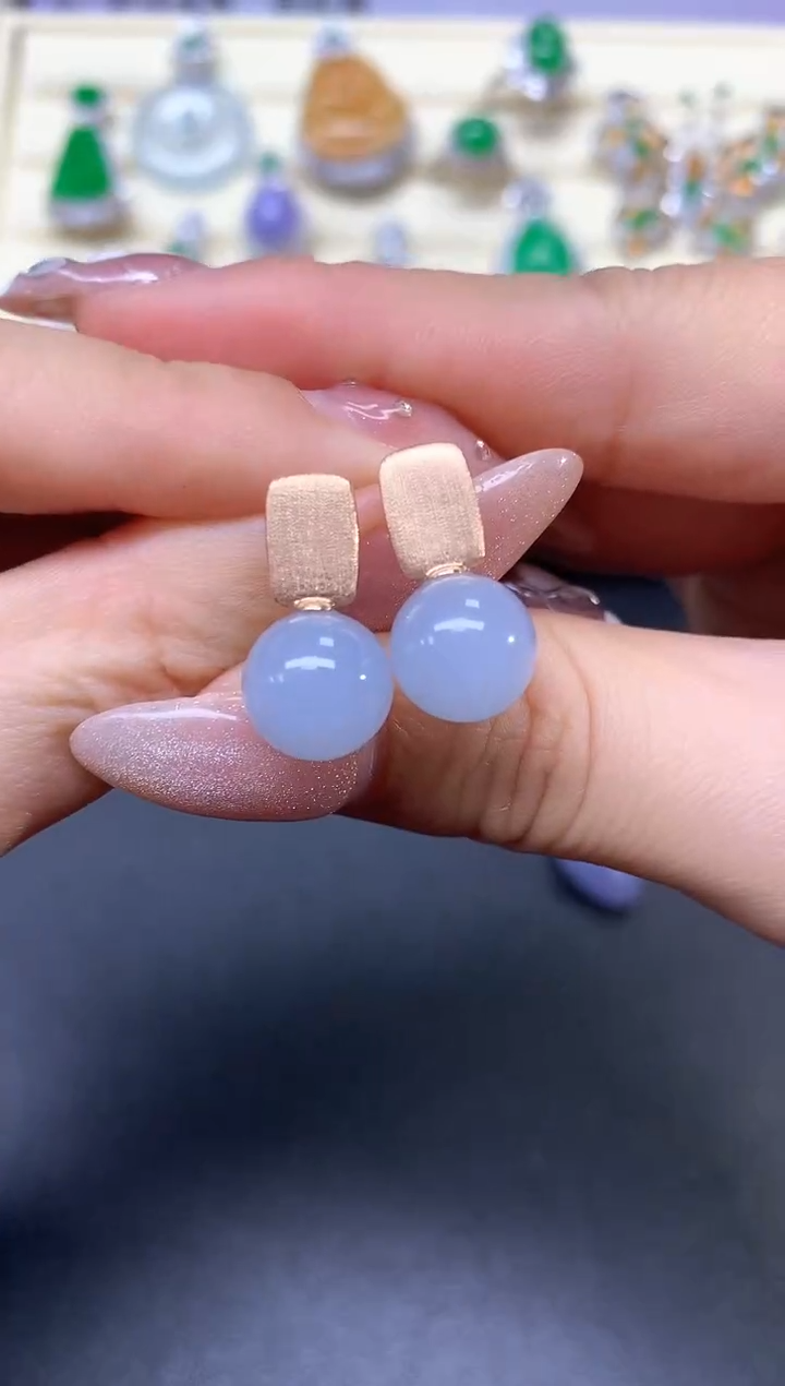 【闪购商品】翡翠耳饰18K金镶嵌耳饰|2150+215