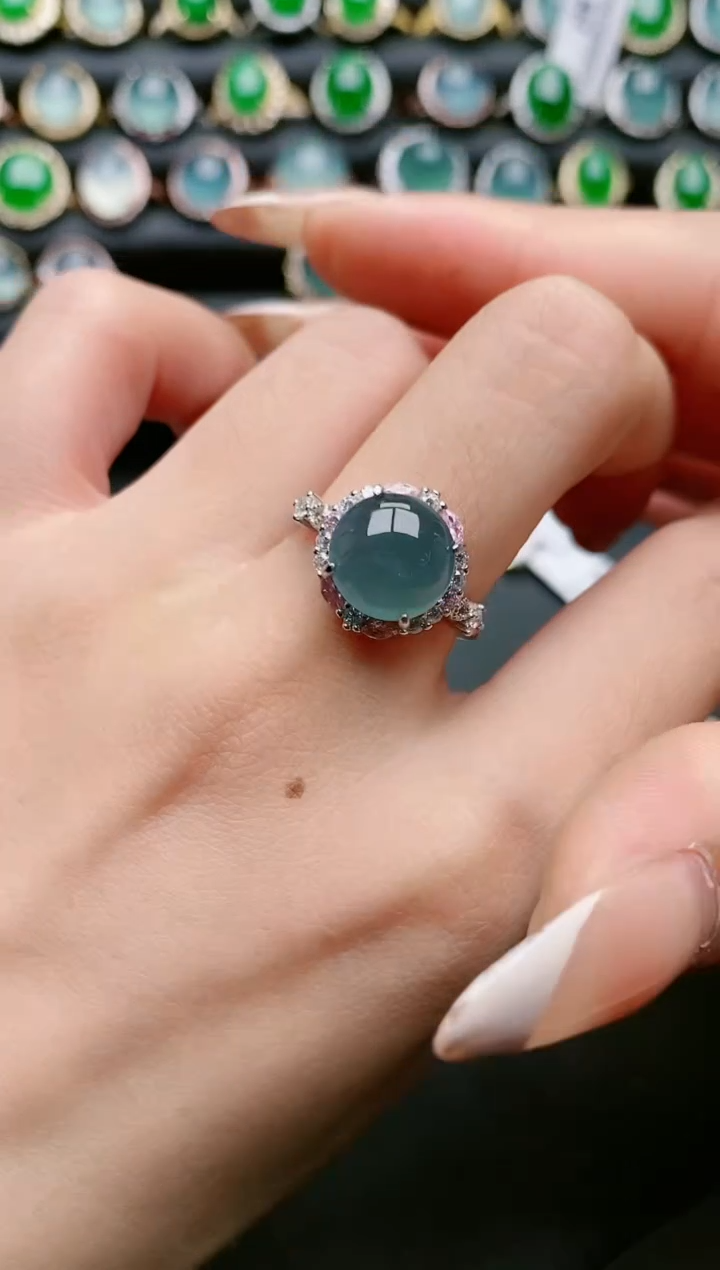 【闪购商品】翡翠戒指银S925镶嵌1111