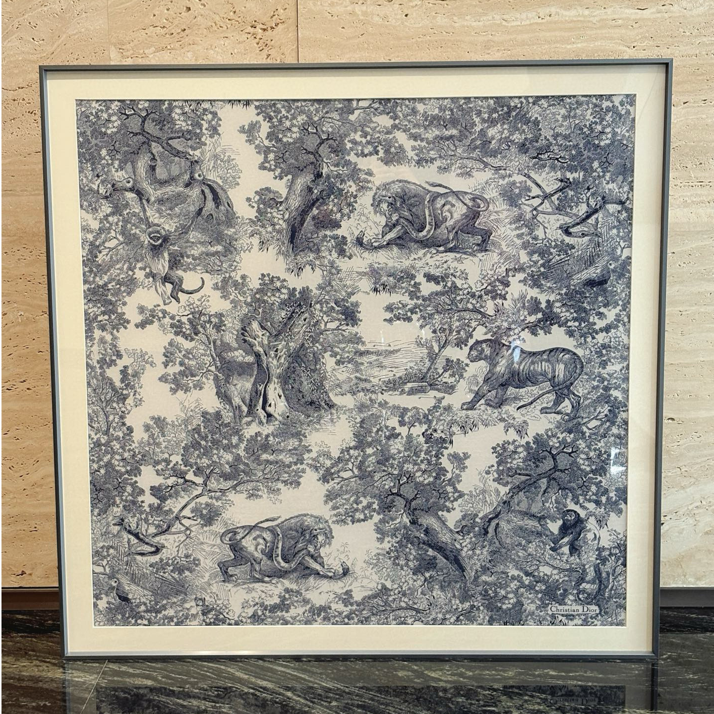 未使用 DIOR/迪奥 DIOR/迪奥 老佛爷 动物园丝巾画