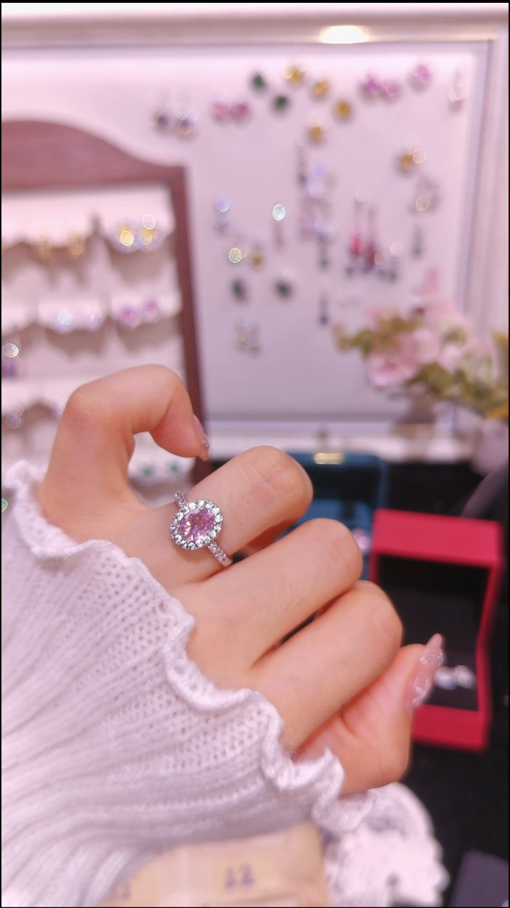 合金无粉色戒指 