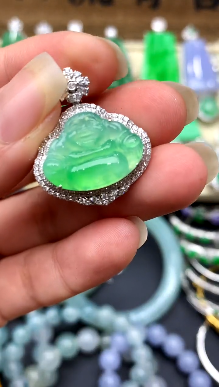 【闪购商品】翡翠颈饰18K金镶嵌351-中国好珍宝