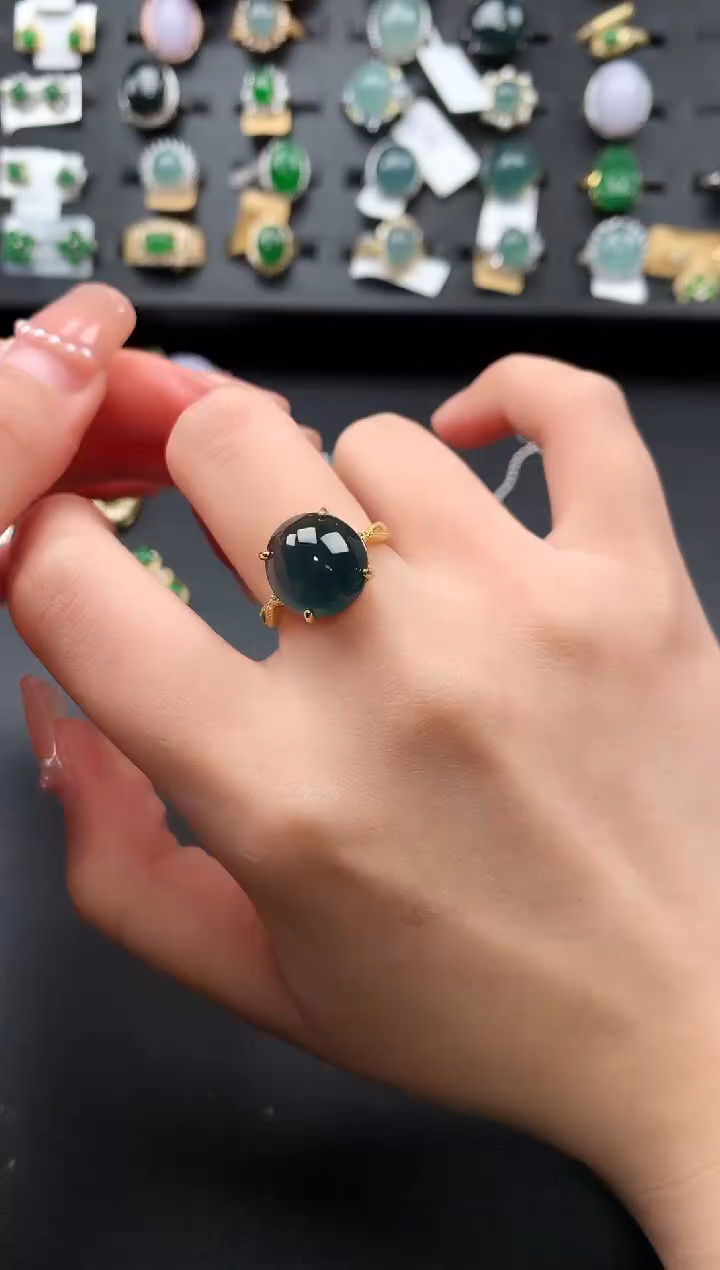 【闪购商品】翡翠戒指银S925镶嵌51234124