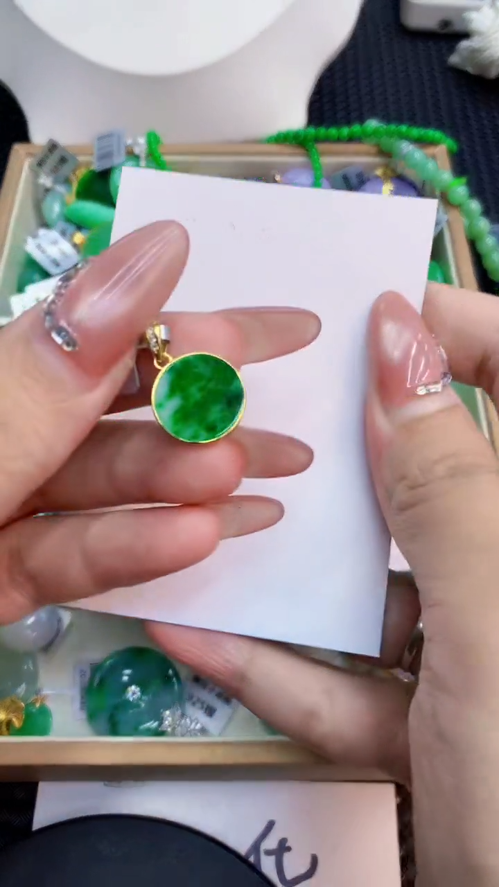 翡翠银S925镶嵌吊坠(不含链)1