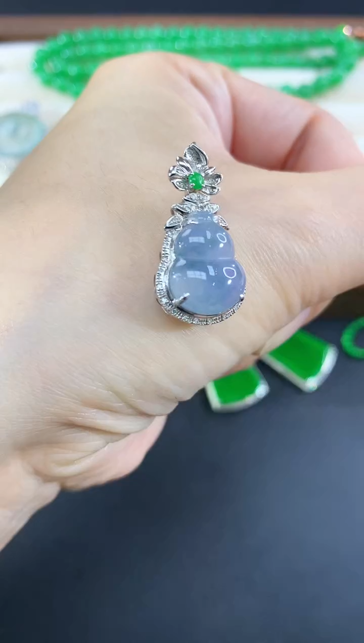 吊坠(不含链)18K金镶嵌翡翠19|3980