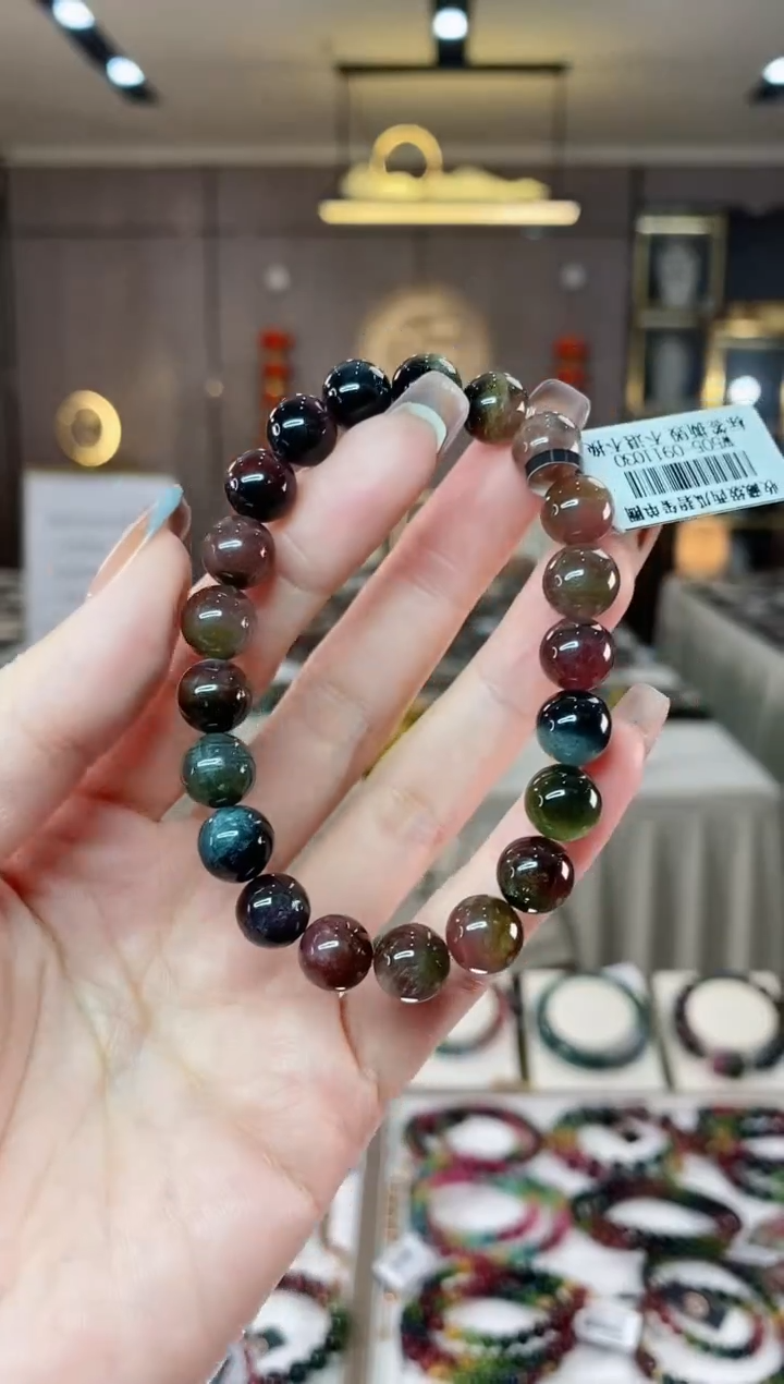 【闪购商品】碧玺西瓜单圈手串9mm+未镶嵌一物一证dan