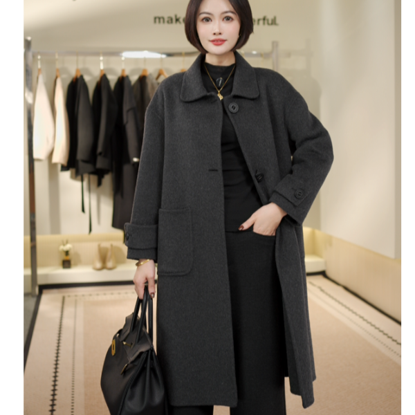 【羊毛大衣】秋冬款气质时尚双面绵羊毛大衣女士毛呢外套