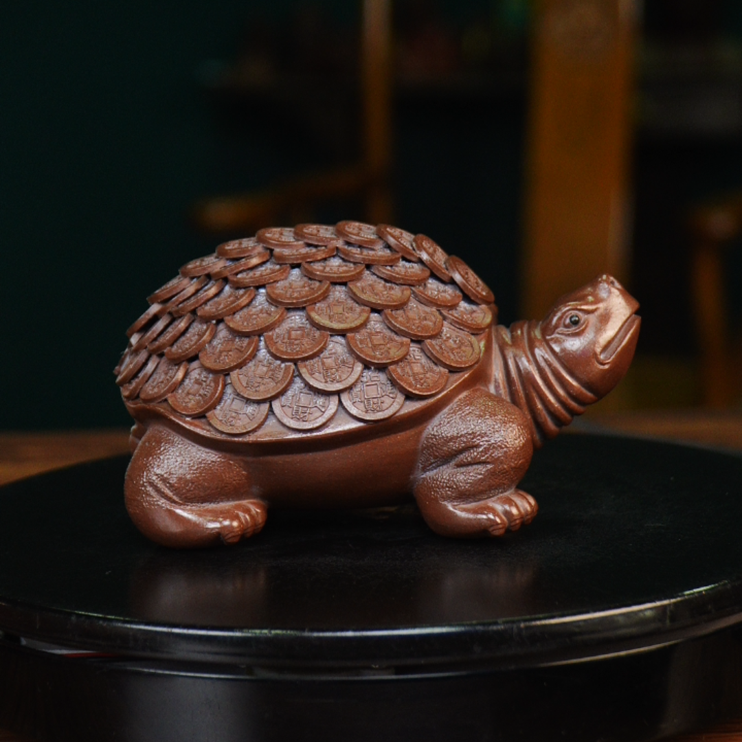 钱币龟 宜兴摆件