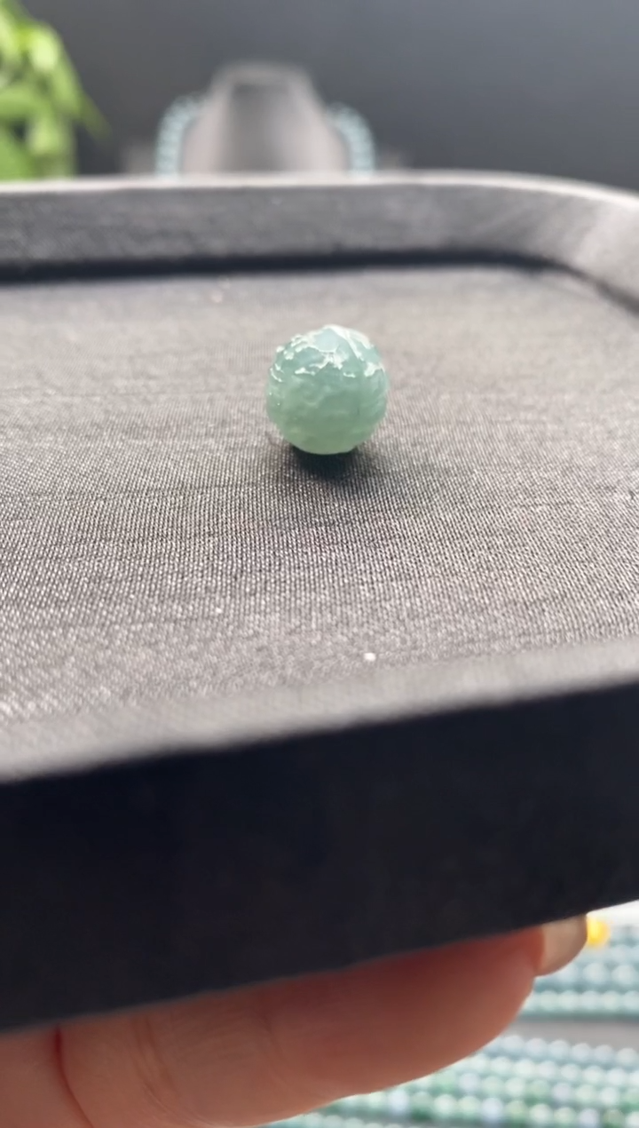 未镶嵌手链翡翠散珠卡12MM雕刻珠