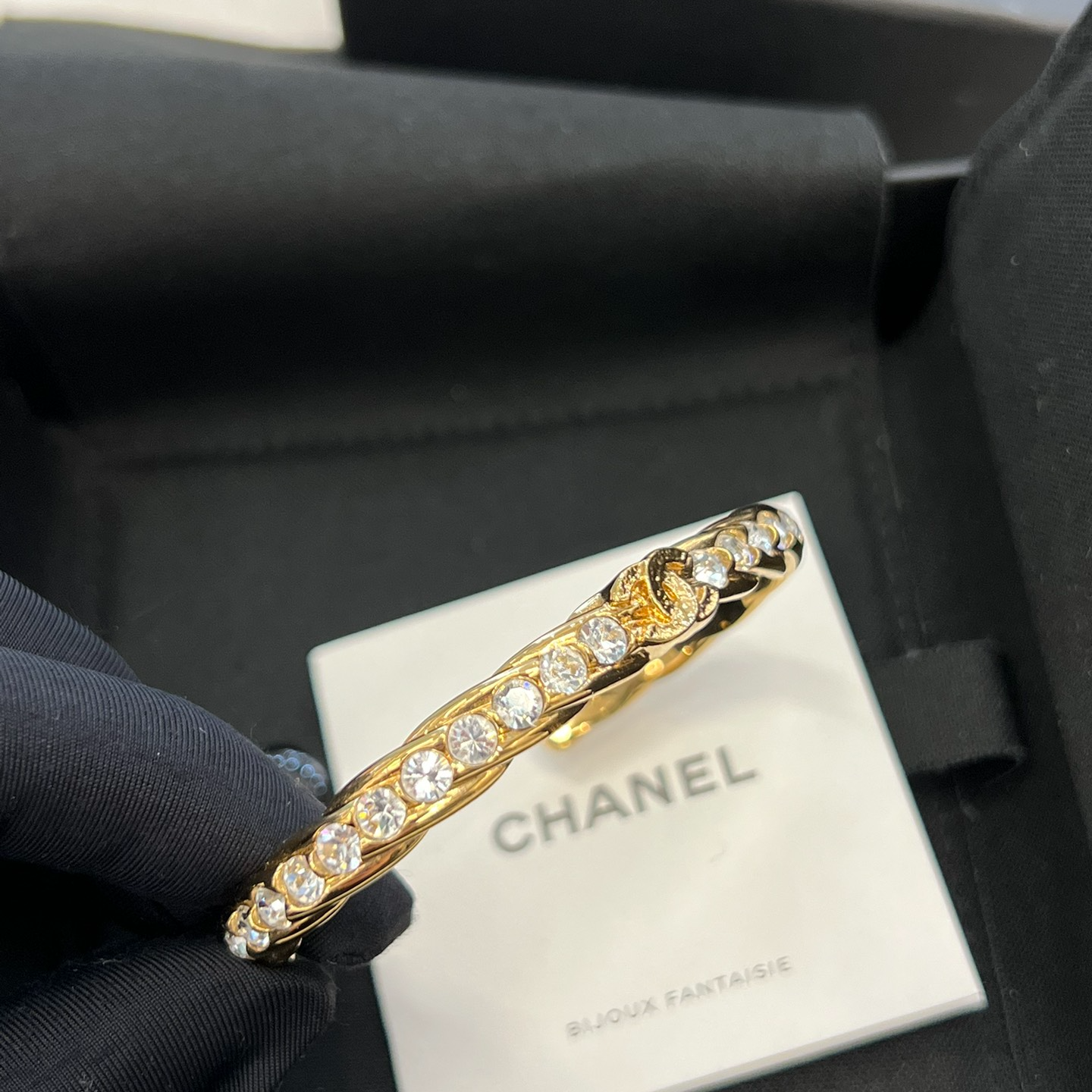 95新 Chanel/香奈儿 钻石麻花金色手镯 S码/公5800/155486
