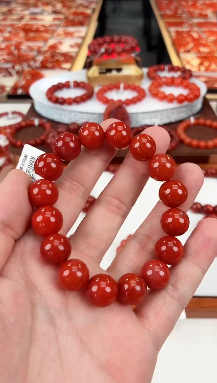 南红玛瑙瓦西手串13+未镶嵌一个/条