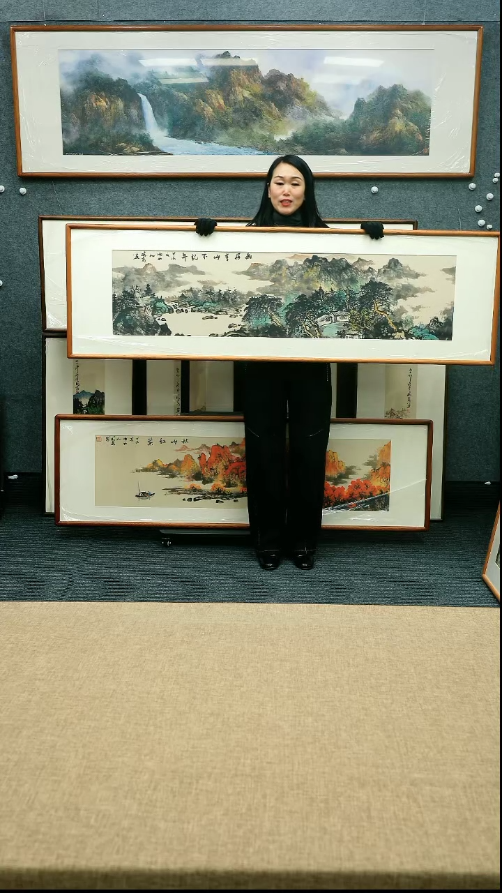 【闪购商品】国画放漏/唐鹏高173*53带框