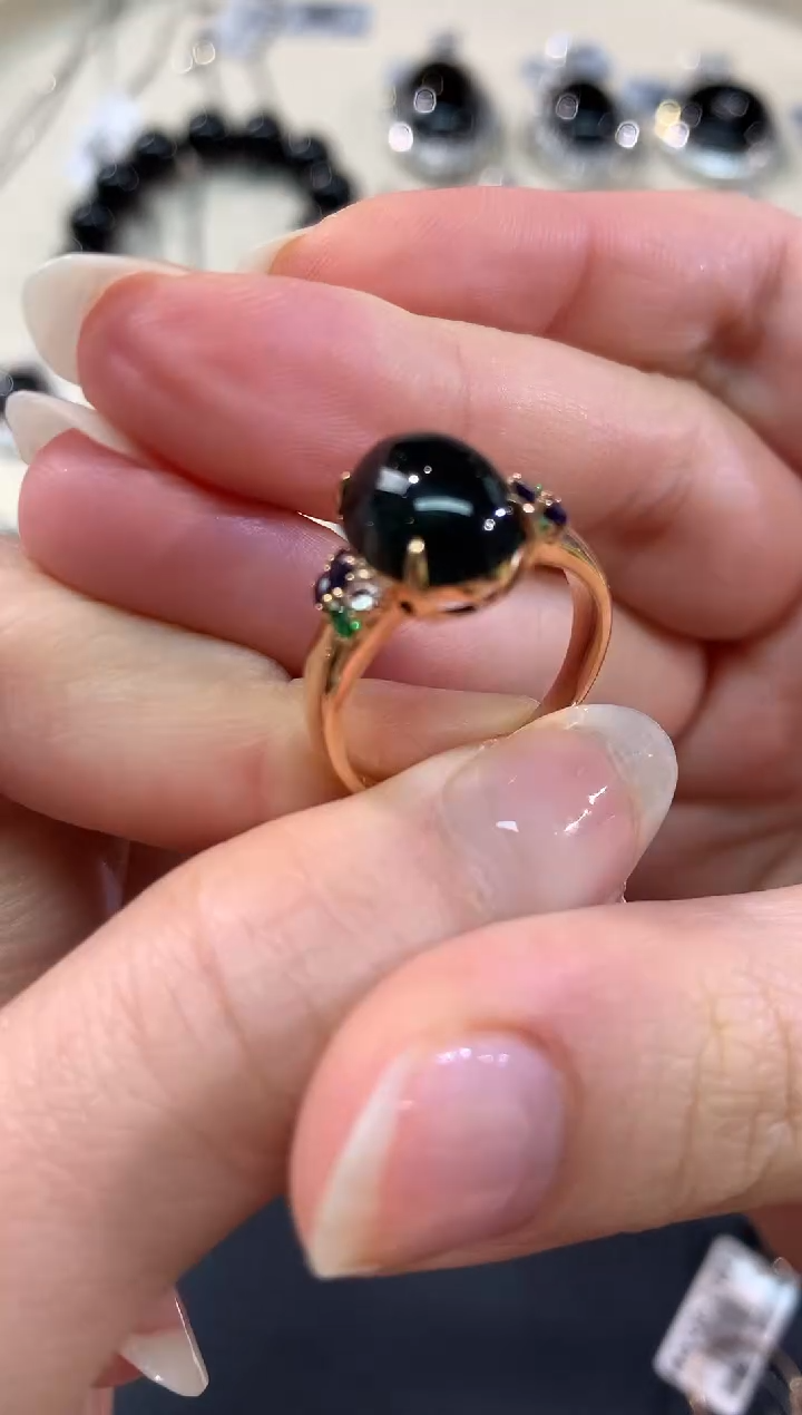 【闪购商品】翡翠戒指18K金镶嵌A368|4800