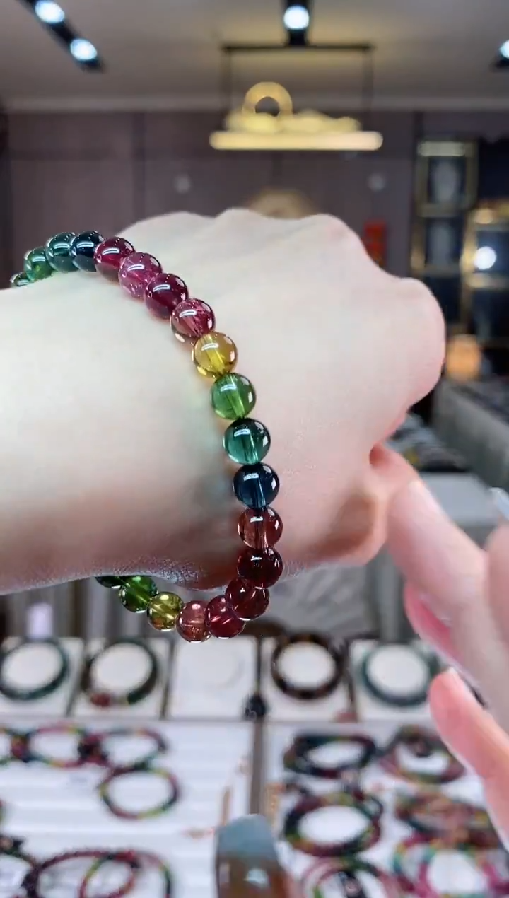 【闪购商品】碧玺收藏级单圈手串6mm+未镶嵌一物一证dan