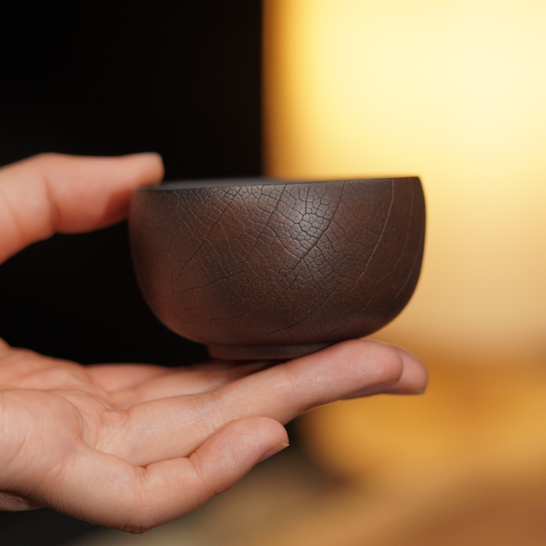 品茗杯【菩提纹】建水紫陶品茗杯约60ml菩提纹装饰