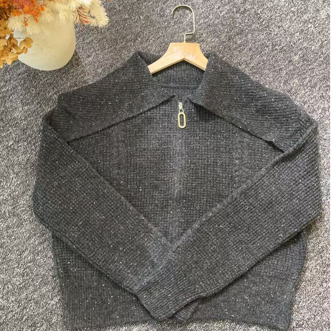 Y531【简一一专属】长袖针织衫开衫短款秋冬保暖