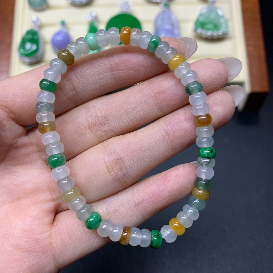 天然缅甸A货翡翠手串26.8