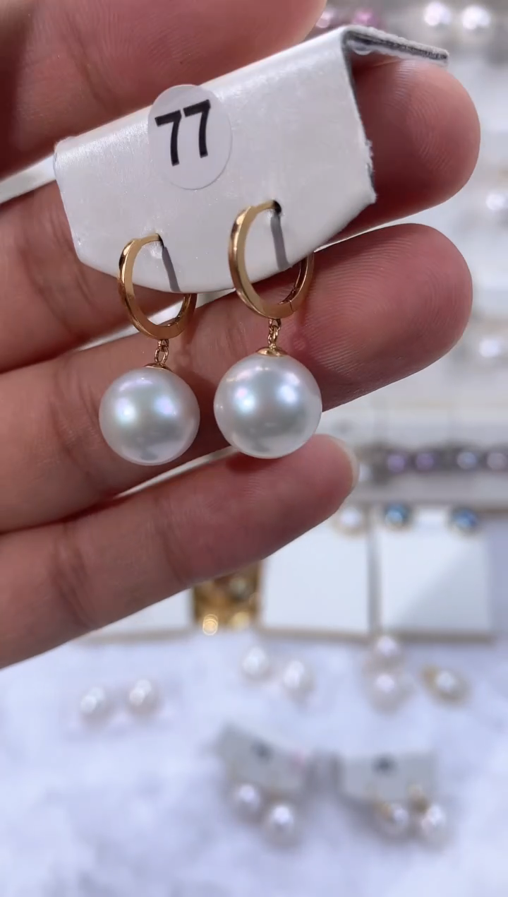 【闪购商品】淡水珍珠耳饰18K金镶嵌1