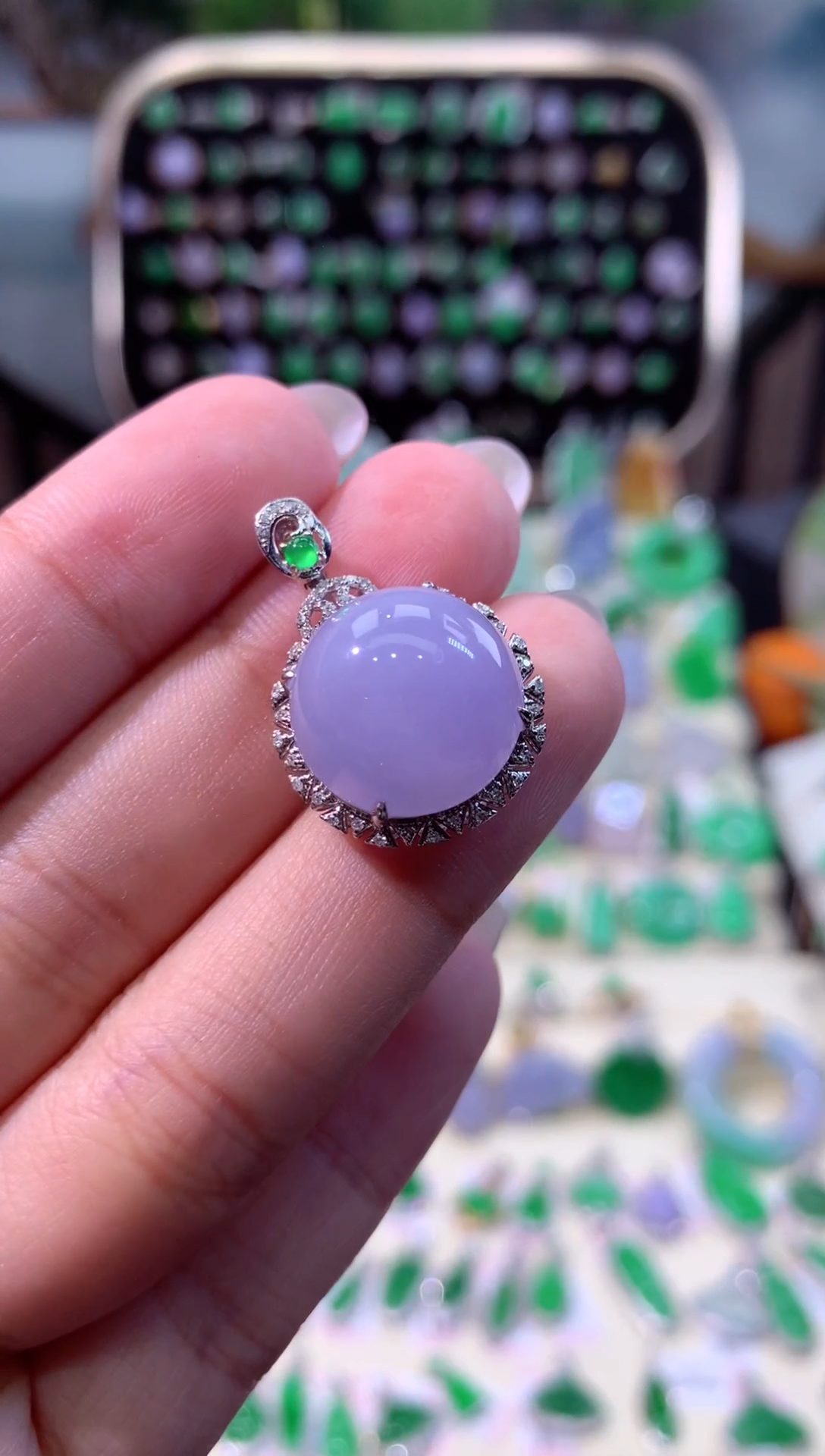 【闪购商品】翡翠颈饰18K金镶嵌缅甸天然A货翡翠