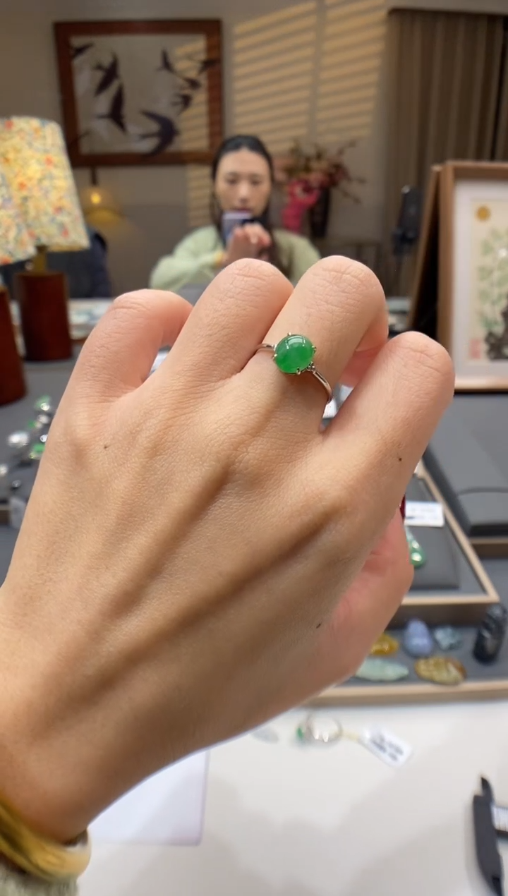 【闪购商品】翡翠戒指18K金镶嵌戒指