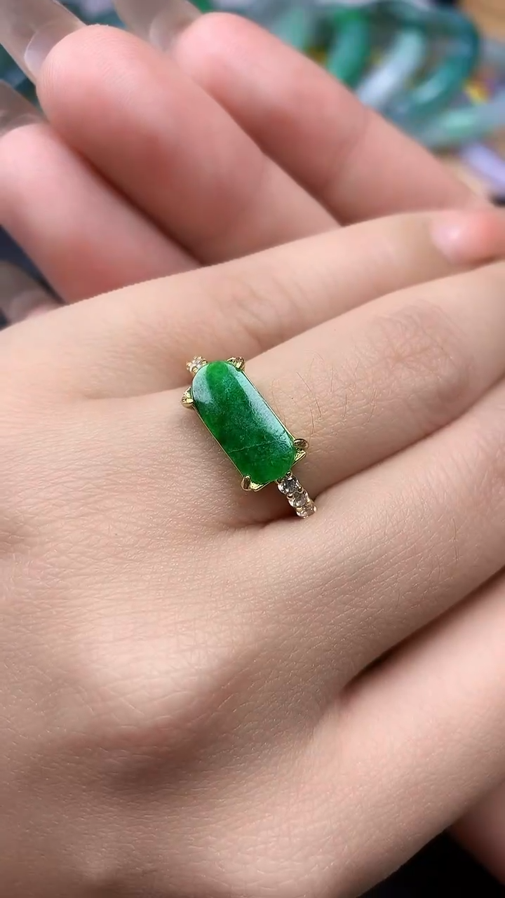 【闪购商品】翡翠戒指银S925镶嵌戒指