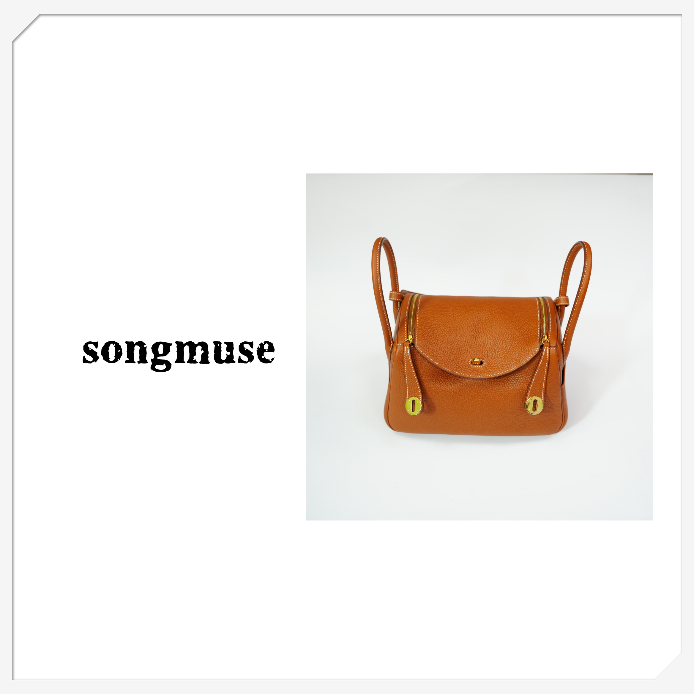 SONGMUSE【琳迪26】（TC牛皮)小众设计单肩斜挎手提简约斜挎女包