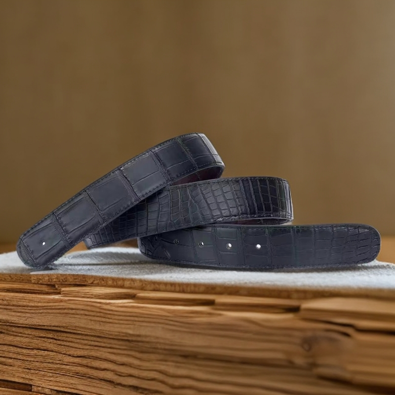 （单皮带）3.8宽圆头+雾面精品腰带-智