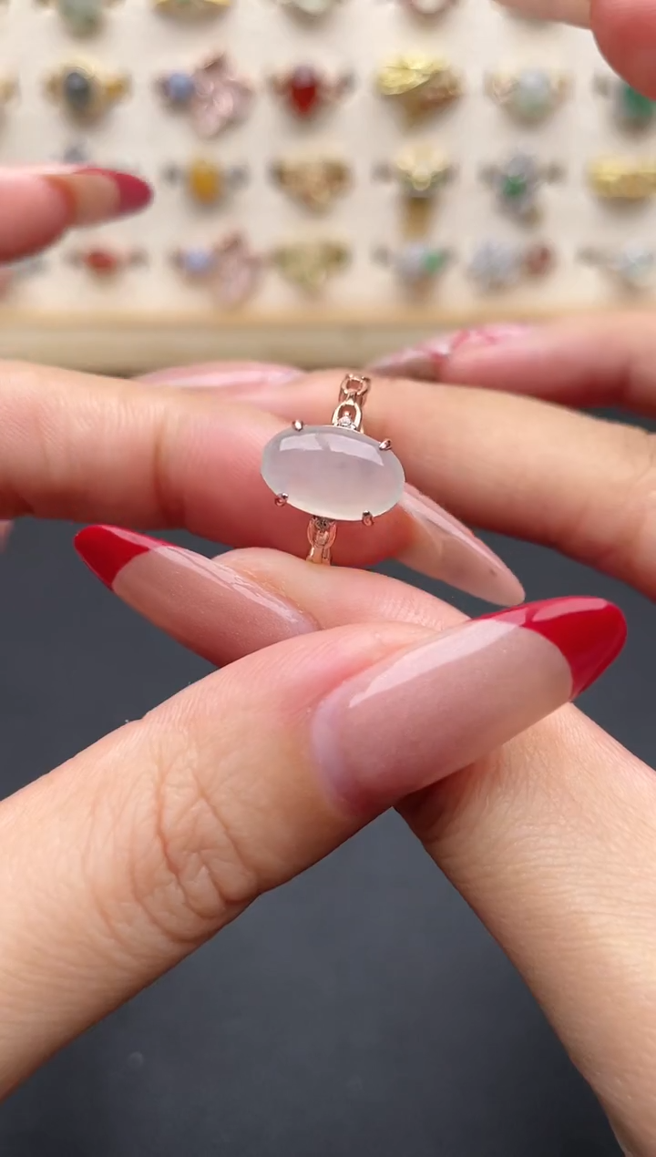 【闪购商品】翡翠戒指银S925镶嵌一物一证一礼盒