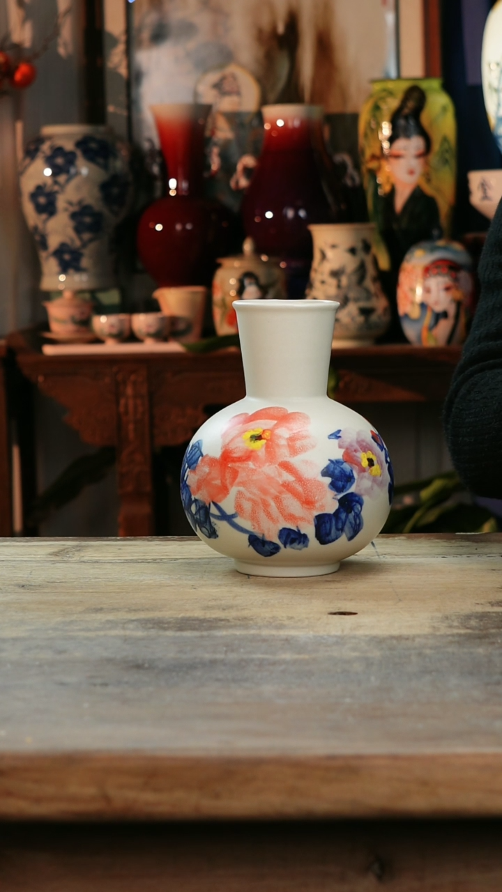 【闪购商品】瓷片景德镇纯手工釉下彩精品花瓶