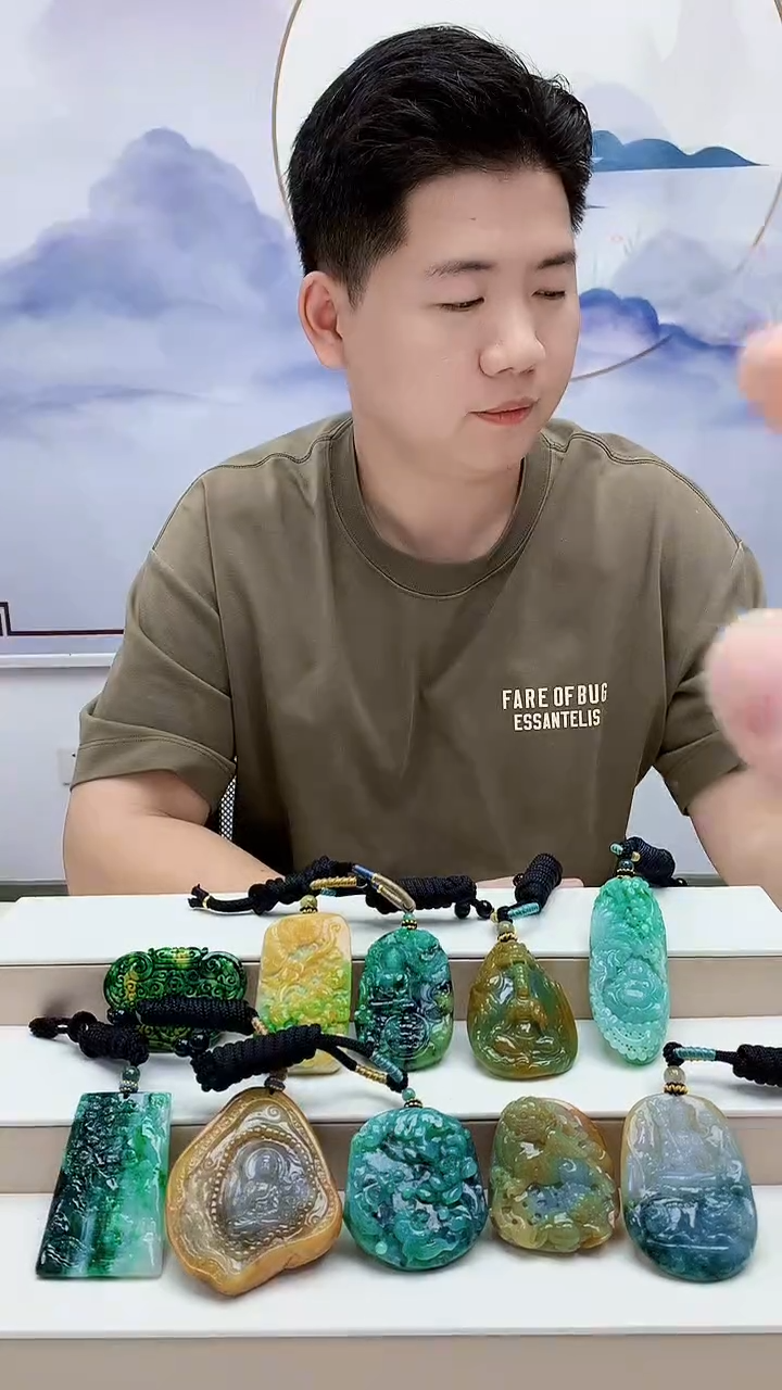 未镶嵌定制翡翠雨***…4917bb-毛货挂件127