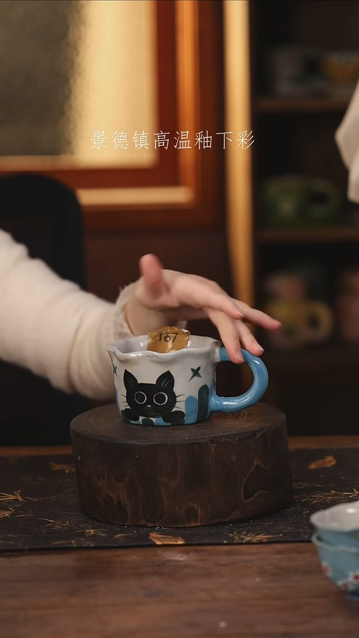 陶瓷 景德镇高温釉下手绘陶瓷@L167@