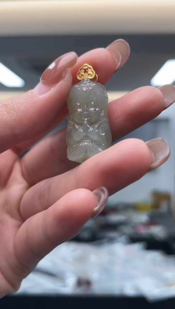 颈饰银S925镶嵌和田玉（多样性发一件）