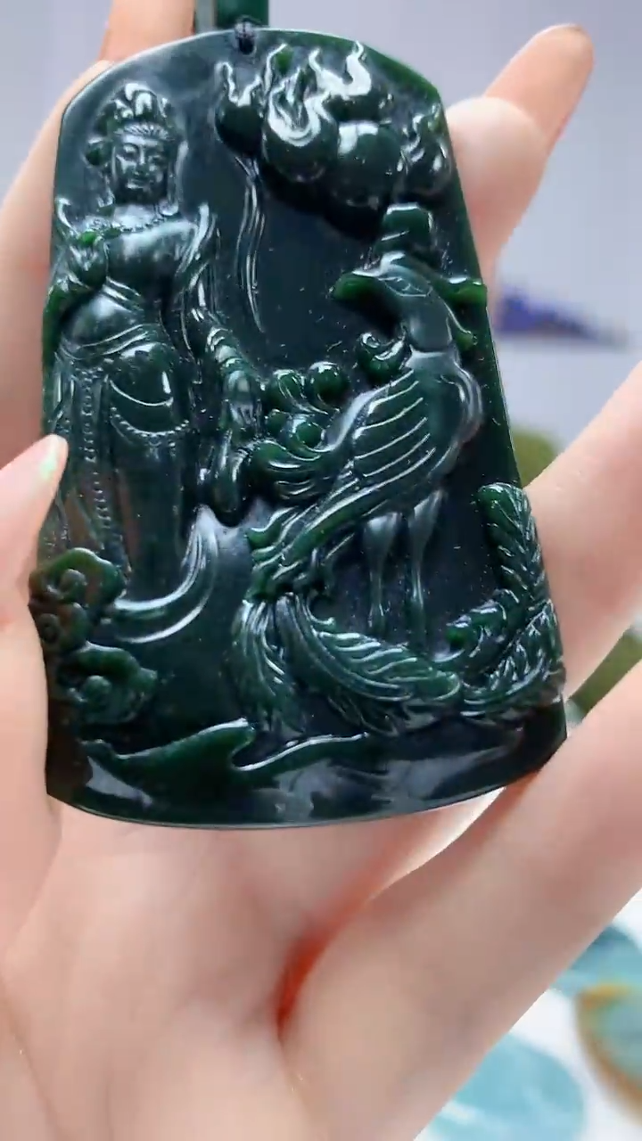 【闪购商品】定制翡翠未镶嵌4917DD-毛货挂件131