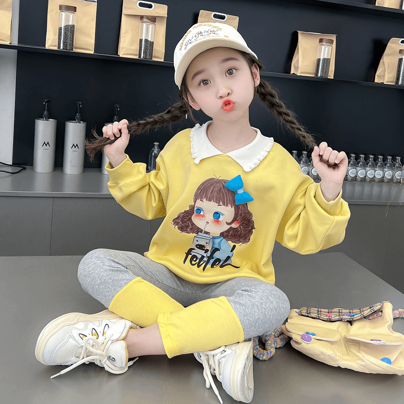 L2006女童运动套装春秋季2025新款女宝宝卫衣打底裤秋款两件套
