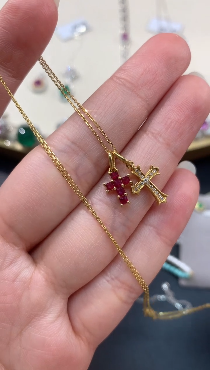 【闪购商品】红宝石颈饰18K金镶嵌A19|2980+0