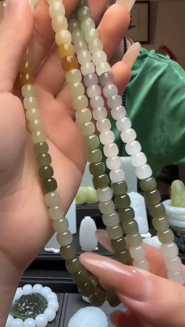 【闪购商品】和田玉多宝老型珠未镶嵌长链