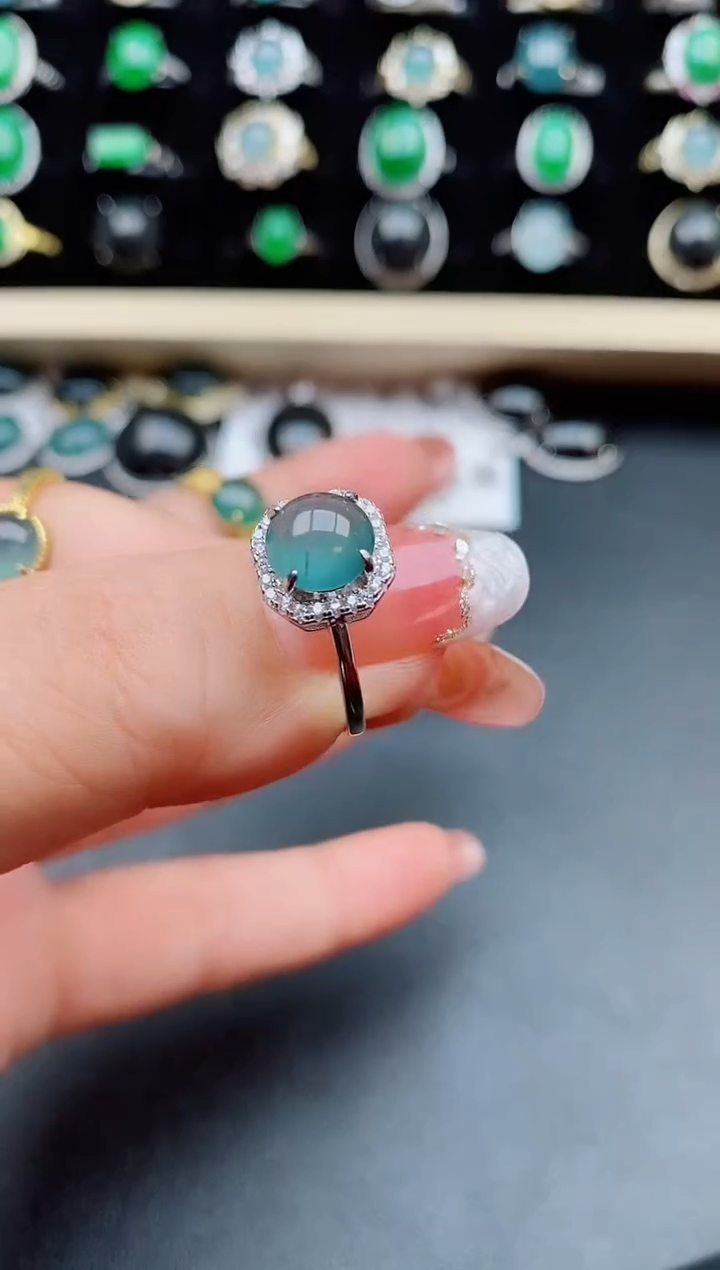 【闪购商品】翡翠戒指银S925镶嵌05800