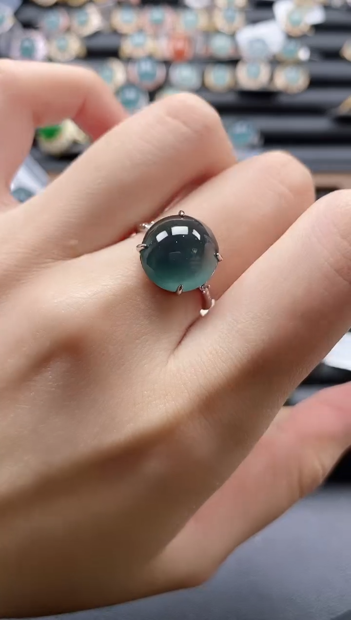 【闪购商品】翡翠戒指银S925镶嵌51511