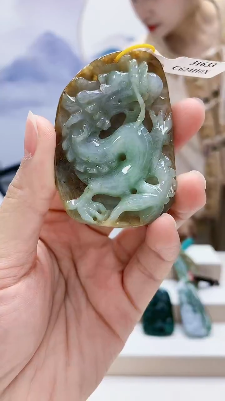 未镶嵌定制翡翠4812lr-毛货挂件62